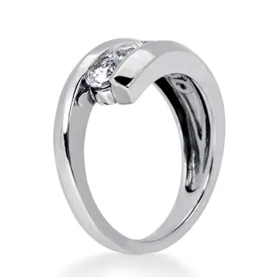 platinum Channel Set Round Diamond Fancy Ring (0.31 CT) - alternate view 4 thumbnail
