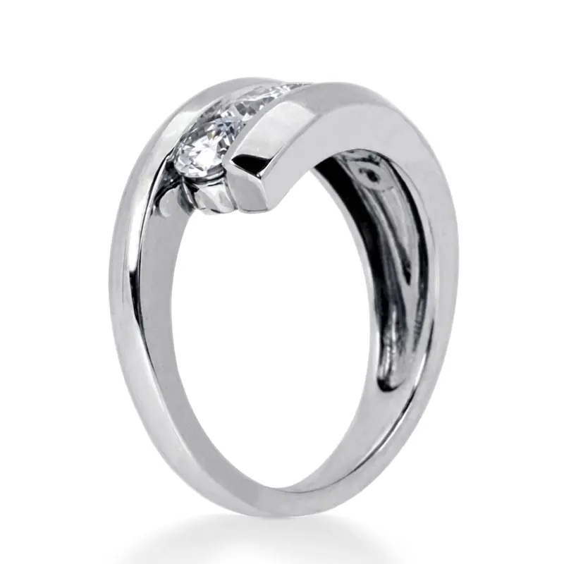 platinum Channel Set Round Diamond Fancy Ring (0.31 CT) - alternate view 4