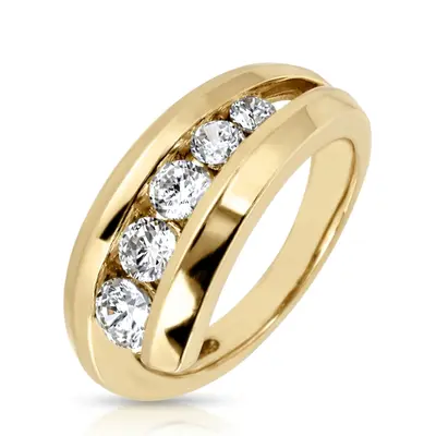 Channel Set Round Diamond Fancy Ring (0.31 CT)