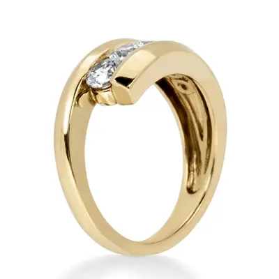 platinum Channel Set Round Diamond Fancy Ring (0.31 CT) - alternate view 3 thumbnail