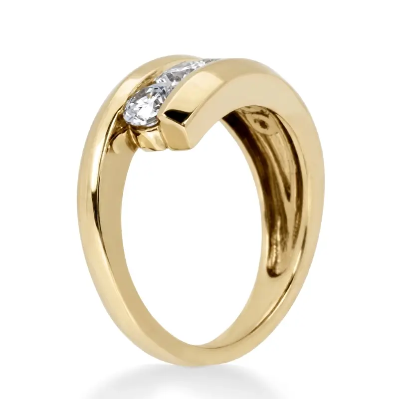 platinum Channel Set Round Diamond Fancy Ring (0.31 CT) - alternate view 3