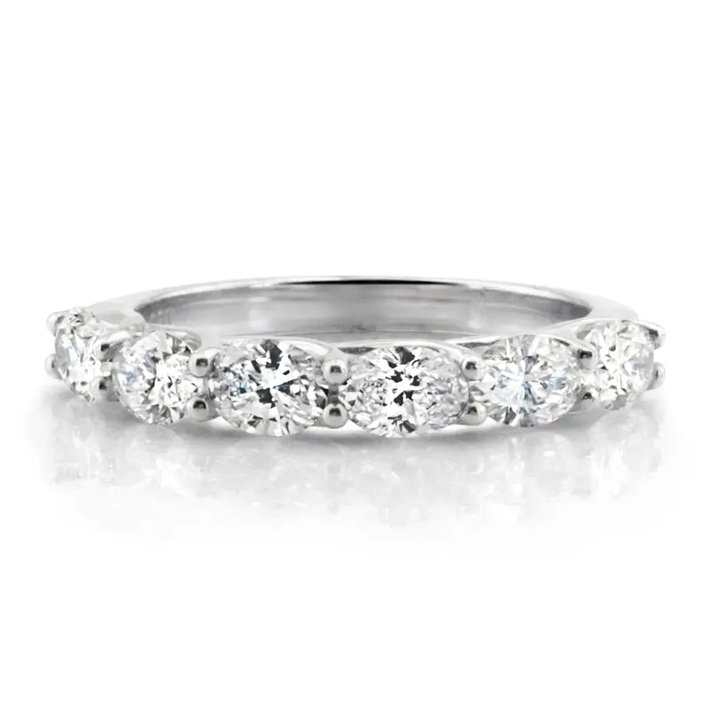 14K white gold Oval Diamond Trellis Anniversary Ring 1 ct.tw - alternate view 2
