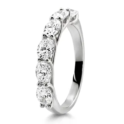 14K white gold Oval Diamond Trellis Anniversary Ring 1 ct.tw - alternate view 3 thumbnail
