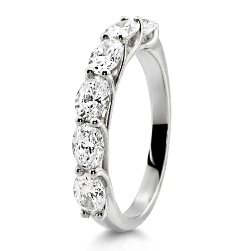 14K white gold Oval Diamond Trellis Anniversary Ring 1 ct.tw - alternate view 3