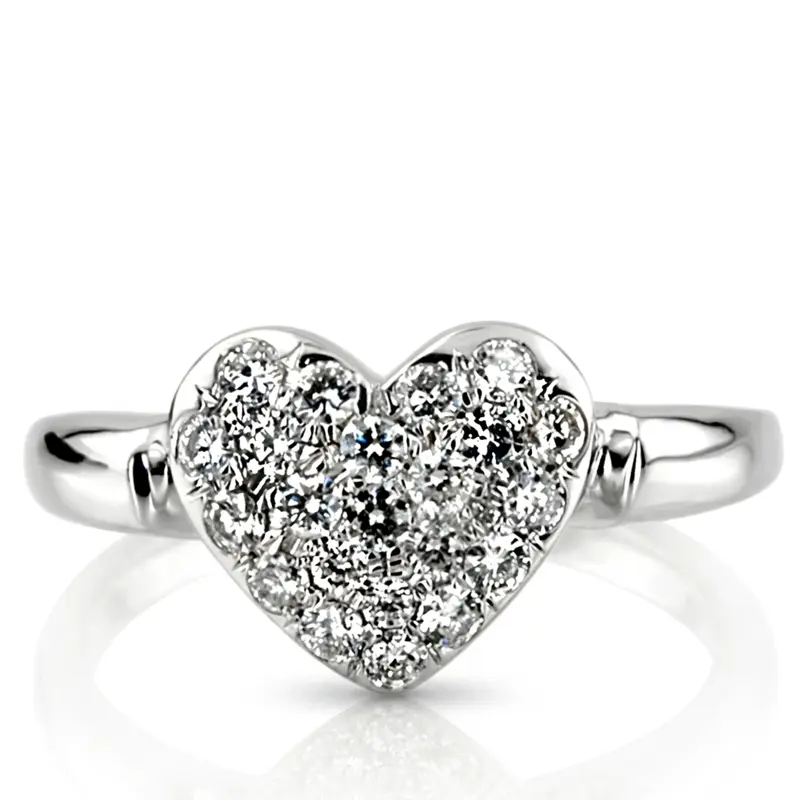 14K white gold 0.66ct Heart Shape Diamond Fancy Ring - main view