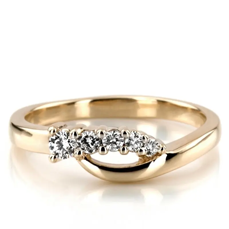 14K white gold 0.24 ct. Five Stone Prong Set Diamond Fancy Ring - main view