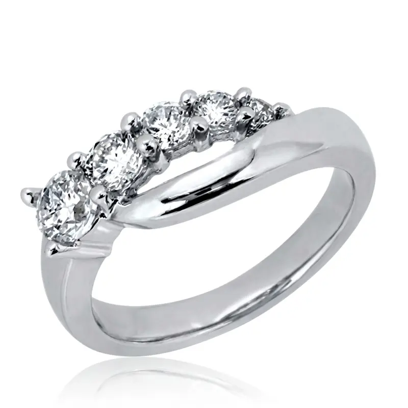 14K white gold 0.24 ct. Five Stone Prong Set Diamond Fancy Ring - alternate view 2