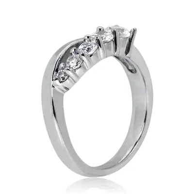 14K white gold 0.24 ct. Five Stone Prong Set Diamond Fancy Ring - alternate view 4 thumbnail