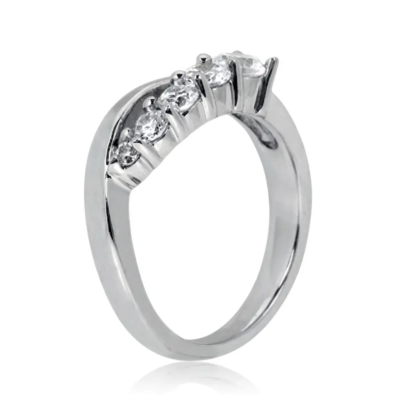 14K white gold 0.24 ct. Five Stone Prong Set Diamond Fancy Ring - alternate view 4