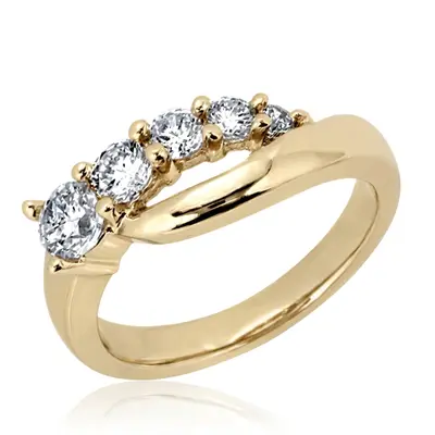 14K white gold 0.24 ct. Five Stone Prong Set Diamond Fancy Ring - alternate view 3 thumbnail