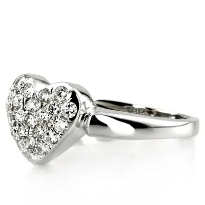 14K white gold 0.66ct Heart Shape Diamond Fancy Ring - alternate view 4 thumbnail