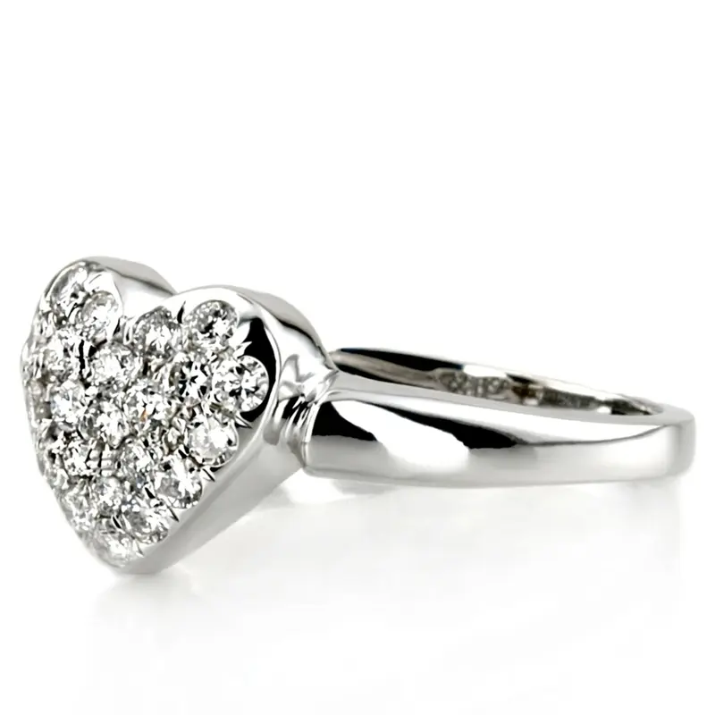 14K white gold 0.66ct Heart Shape Diamond Fancy Ring - alternate view 4