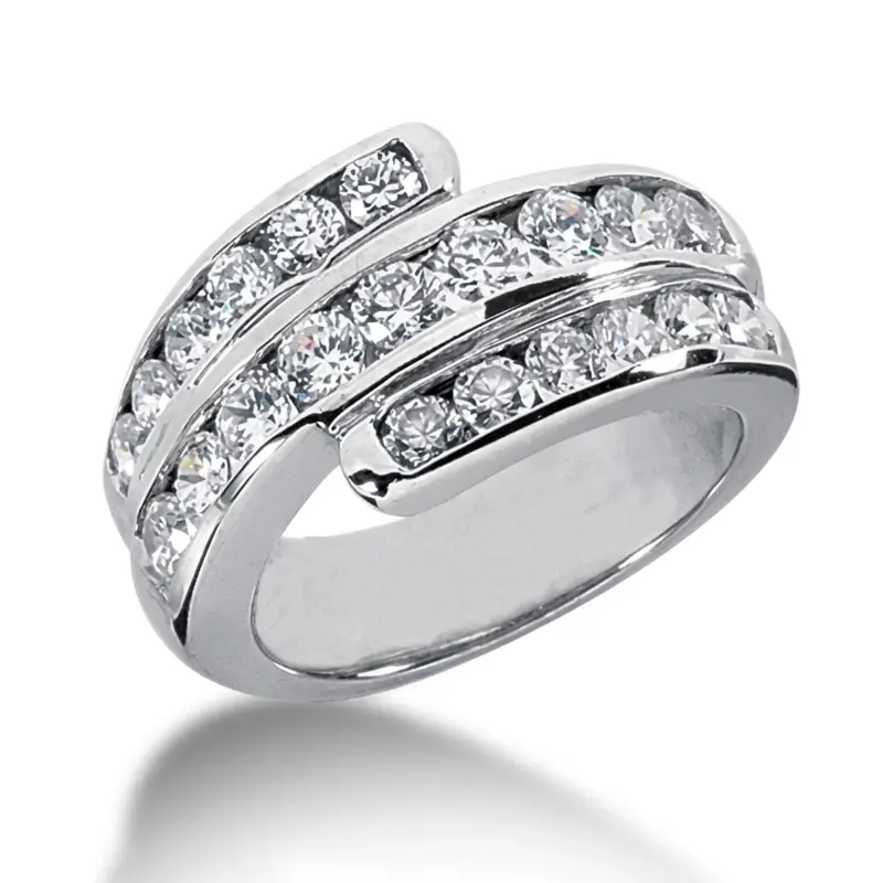 14K white gold Triple Row Diamond Fancy Ring (1.74 ct. tw.) - main view