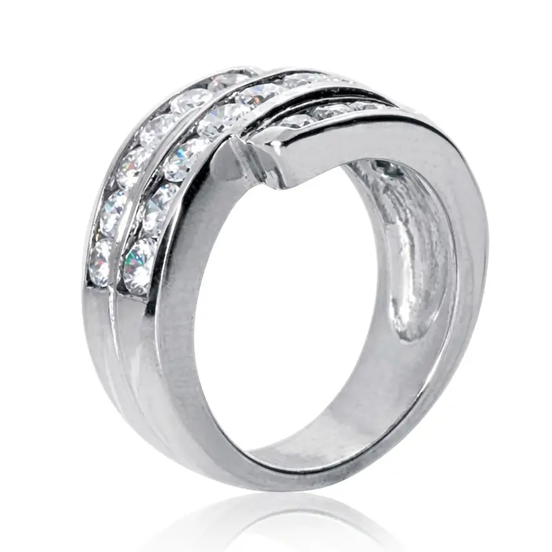 14K white gold Triple Row Diamond Fancy Ring (1.74 ct. tw.) - alternate view 4
