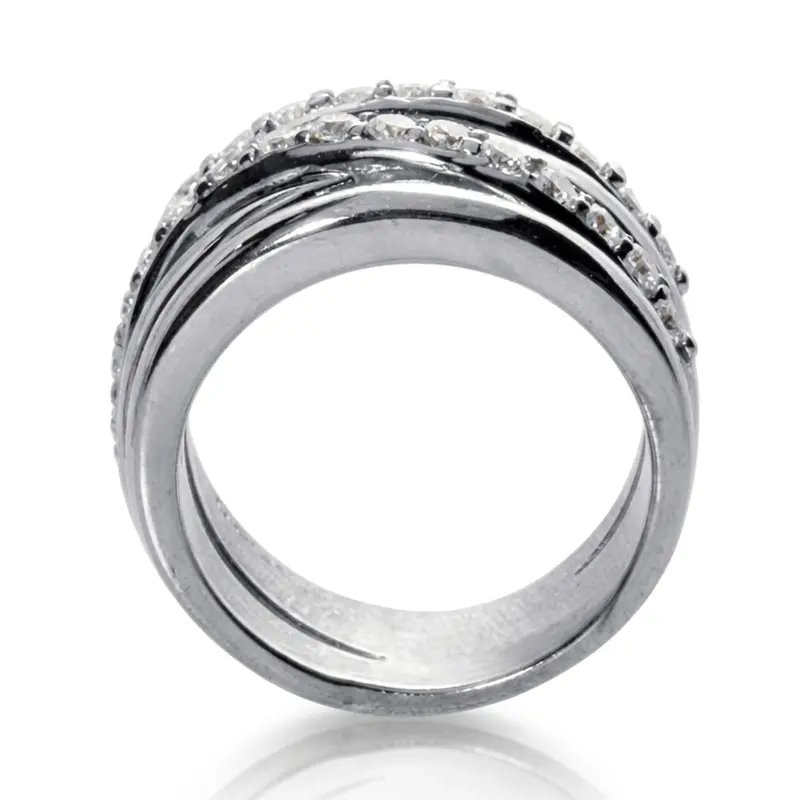 14K white gold Round Cut Diamond Right Hand Ring (0.87 ct. tw.) - alternate view 3