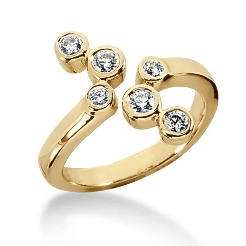 14K white gold Bezel Set Round Diamond Fashion Ring (0.30 ct. tw.) - alternate view 3