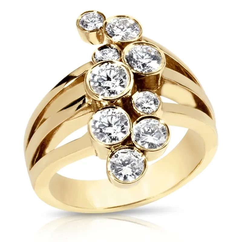 14K white gold Beautiful Bezel Set Round Diamond Fancy Ring (1.10 ct. tw.) - alternate view 2