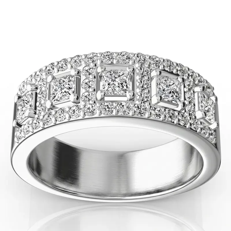 14K white gold Brilliant Multi-Row Diamond Fashion Ring (1 ct. tw.) - alternate view 2