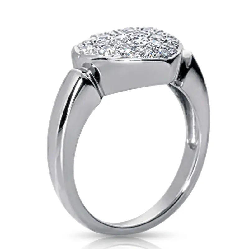 14K white gold 0.66ct Heart Shape Diamond Fancy Ring - alternate view 5