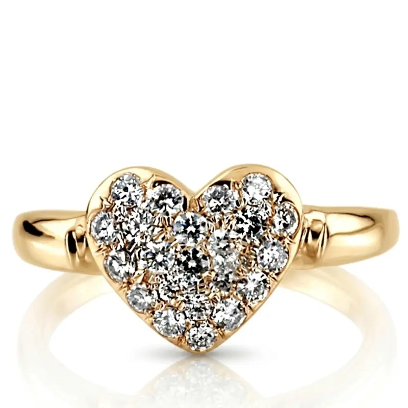 14K white gold 0.66ct Heart Shape Diamond Fancy Ring - alternate view 3