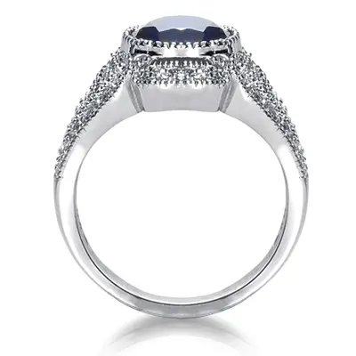 Vintage Diamond & Round Sapphire Ring (0.21 ct. tw.)