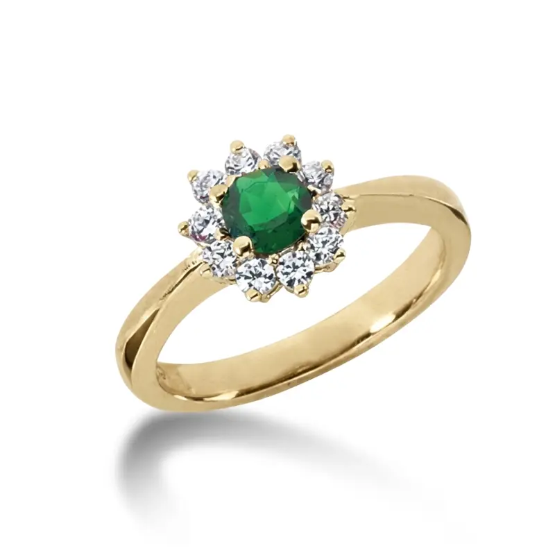 14K white gold Diamond Color Stone Ring (1/3 ct. tw.) - alternate view 2