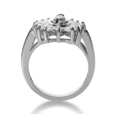 14K white gold Marquise Royal Elegance Diamond Color Stone Ring (1.12 ct. tw.) - alternate view 3 thumbnail