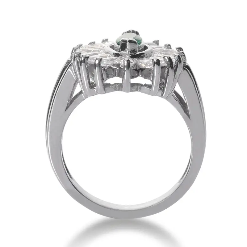 14K white gold Marquise Royal Elegance Diamond Color Stone Ring (1.12 ct. tw.) - alternate view 3