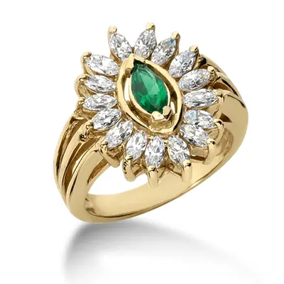 Marquise Royal Elegance Diamond Color Stone Ring (1.12 ct. tw.) alternate view