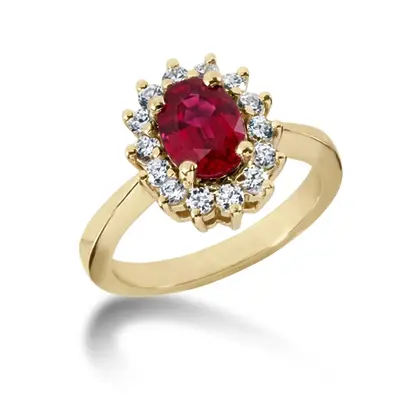 14K white gold Oval Cut Prong Set Pink Sapphire and Diamond Ring (0.20 ct. tw.) - alternate view 3 thumbnail