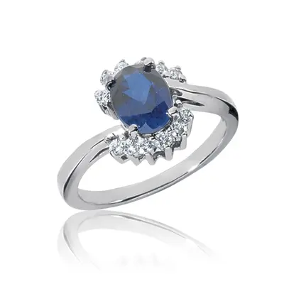 Beautifully Designed Fancy Diamond & Sapphire Ring (0.12 ct. tw.)