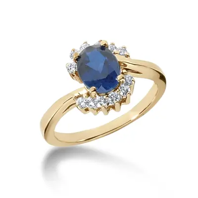 Beautifully Designed Fancy Diamond & Sapphire Ring (0.12 ct. tw.) alternate view