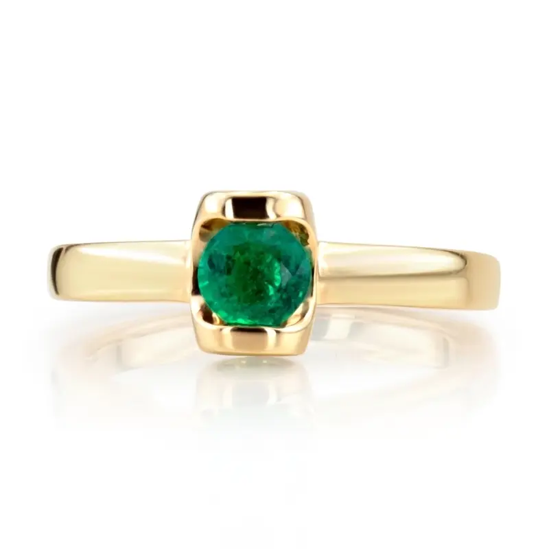 14K white gold Round Cut Tension Set Diamond Color Stone Ring (0.50 ct. tw.) - alternate view 2