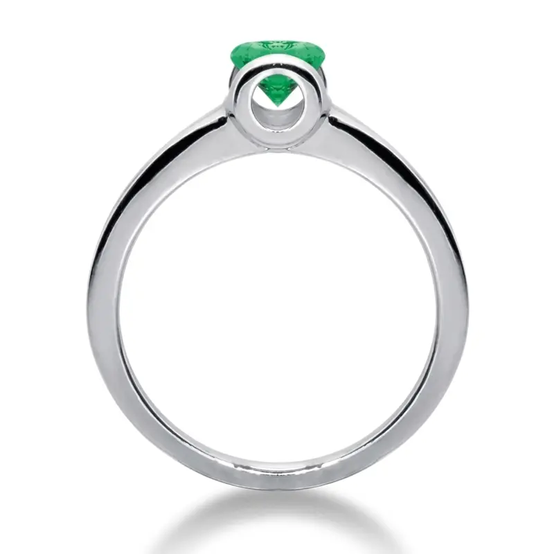 14K white gold Round Cut Tension Set Diamond Color Stone Ring (0.50 ct. tw.) - alternate view 5