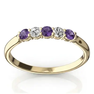 Amethyst & Diamond Alternating Anniversary Band - view 2 of 2