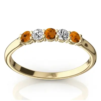 Citrine & Diamond Alternating Anniversary Band alternate view