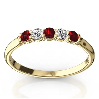 Garnet & Diamond Alternating Anniversary Band - view 2 of 2