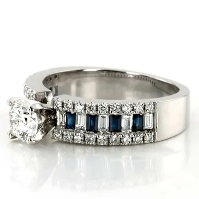 Engagement Ring With Sapphire And Diamond Baguettes (1.25 ct. tw.) - view 2 of 8