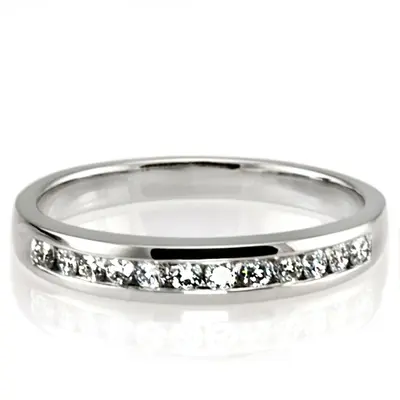 14K white gold Classic Channel Set Round Diamond Wedding Ring (3/8 ct. tw.) - alternate view 4 thumbnail