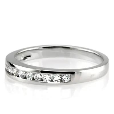 14K white gold Classic Channel Set Round Diamond Wedding Ring (3/8 ct. tw.) - alternate view 5 thumbnail