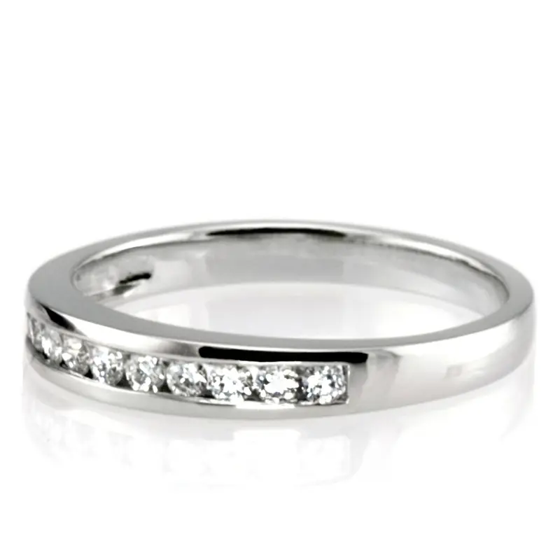 14K white gold Classic Channel Set Round Diamond Wedding Ring (3/8 ct. tw.) - alternate view 5