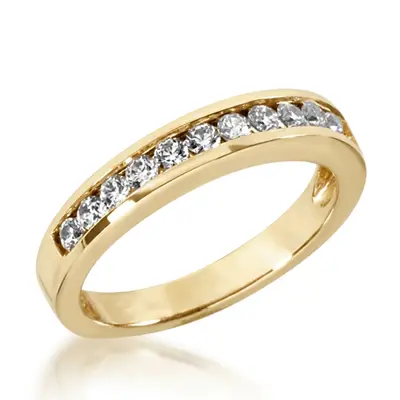 14K white gold Classic Channel Set Round Diamond Wedding Ring (3/8 ct. tw.) - alternate view 2 thumbnail