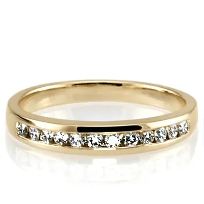 14K white gold Classic Channel Set Round Diamond Wedding Ring (3/8 ct. tw.) - alternate view 3 thumbnail