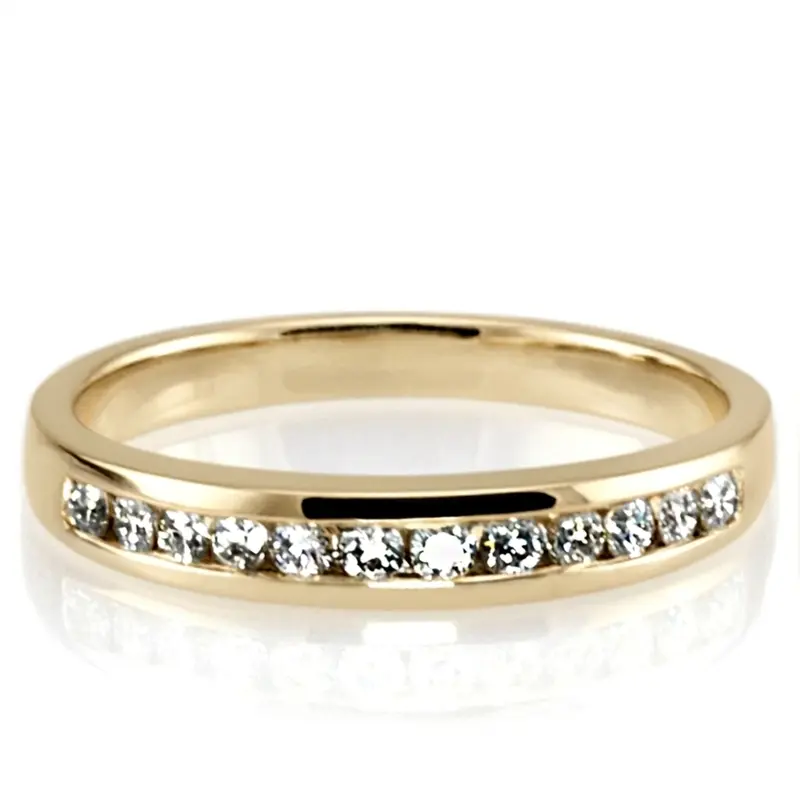 14K white gold Classic Channel Set Round Diamond Wedding Ring (3/8 ct. tw.) - alternate view 3