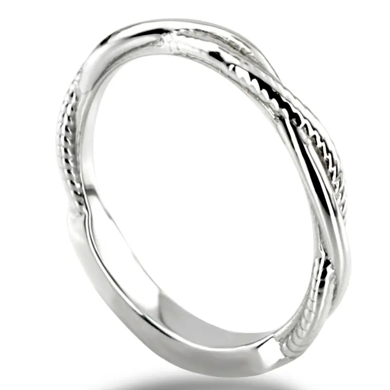 14K white gold Rope and Shiny Wire Twisted Wedding Band - alternate view 5