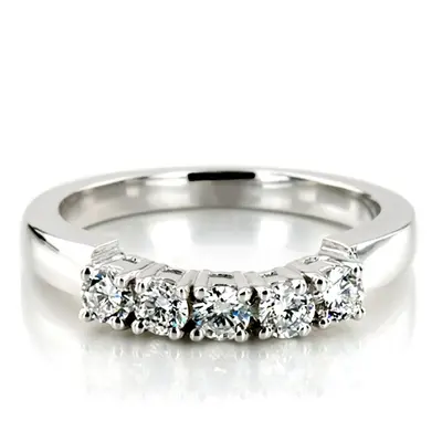 Slightly curved 5 stone matching band (0.35 ct. tw.)