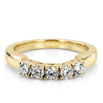 Slightly curved 5 stone matching band (0.35 ct. tw.) alternate view