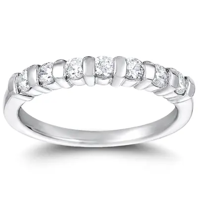 7 Stone Classic Low Set Princess Cut Diamond Anniversary Ring (0.35 ct. t.w)