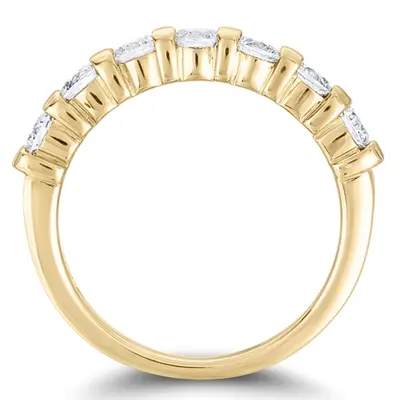 14K white gold 7 Stone Classic Low Set Princess Cut Diamond Anniversary Ring (0.35 ct. t.w) - alternate view 3 thumbnail