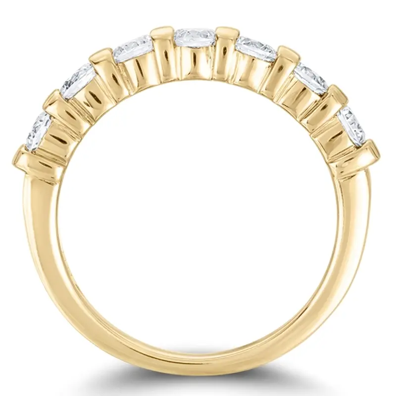 14K white gold 7 Stone Classic Low Set Princess Cut Diamond Anniversary Ring (0.35 ct. t.w) - alternate view 3